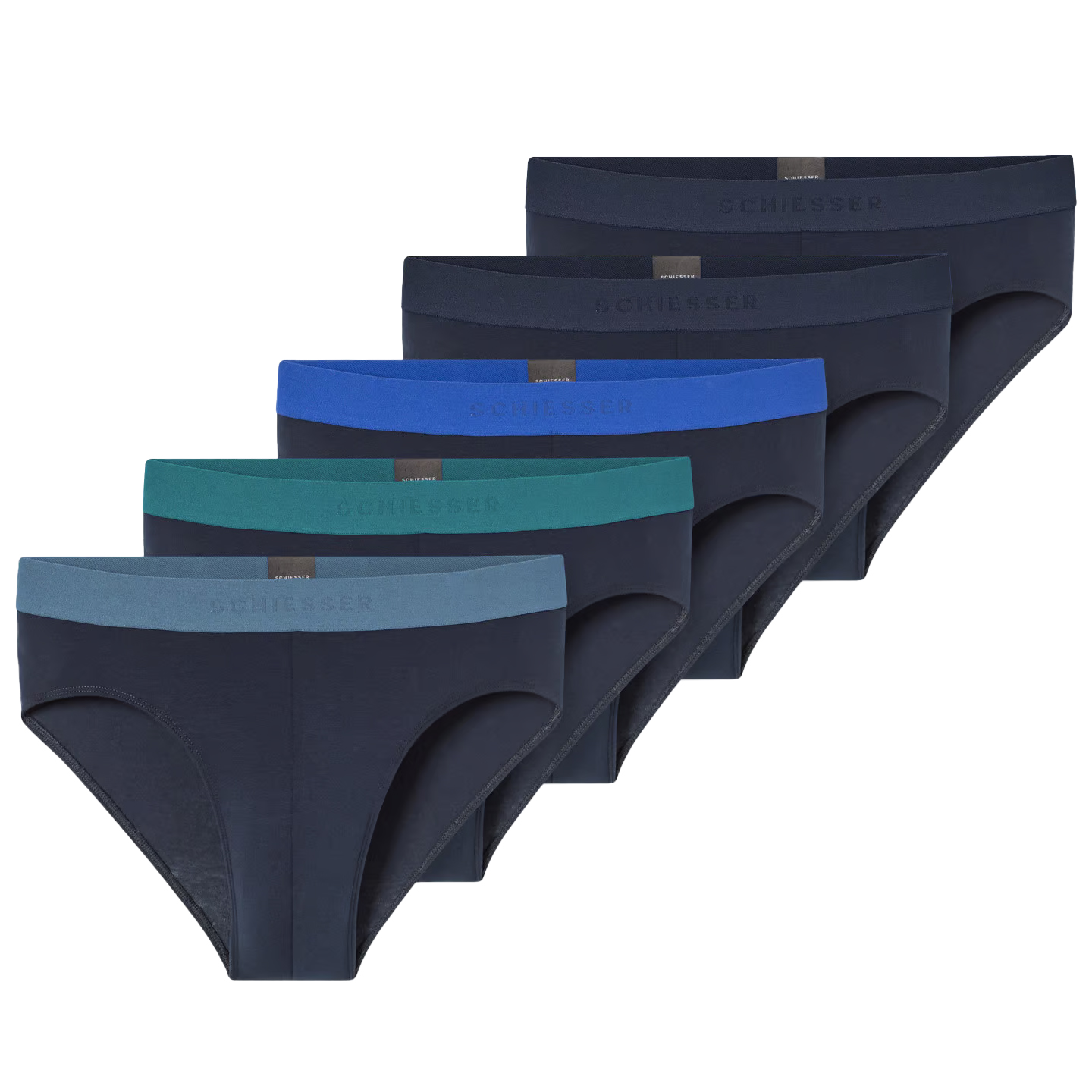 Schiesser Rio slips 95-5 blauw 5-Pack